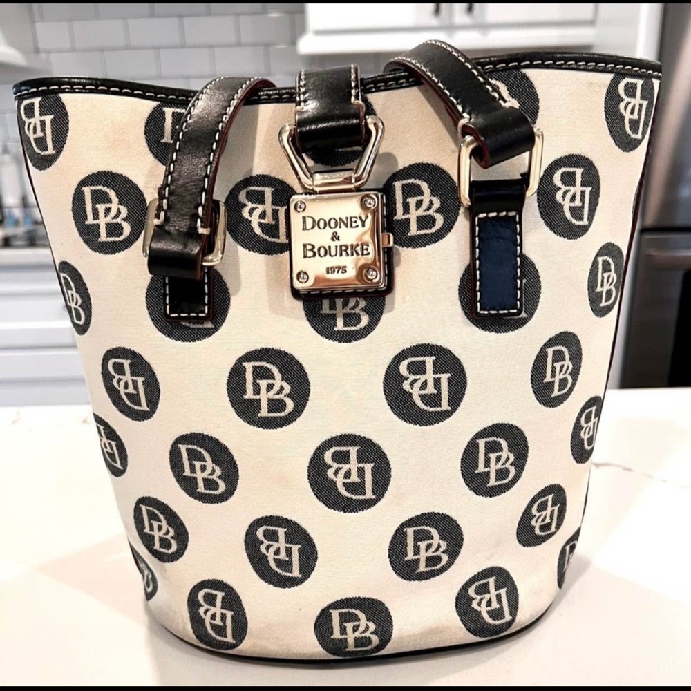 Dooney & Bourke Black and Cream Shoulder Bag